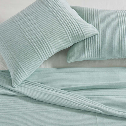 Linery & Co. Cotton Blend Jersey Knit Channel Stitch Quilt Set