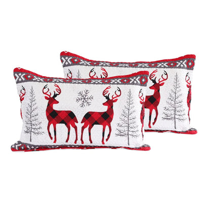 Printed Embossed Pinsonic Coverlet Bedspread Ultra Soft Bedspread Coverlet Christmas Quilt Set, Xmas Snowflake and Deer