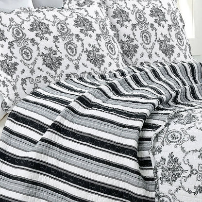 Gracewood Hollow Mekuli French Medallion 3-piece Quilt Bedding Set