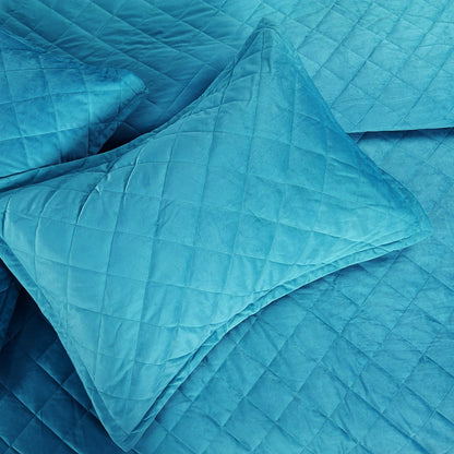 Serenta Velvet Quilts 5 Piece Ultra Soft Floor Touching Bedspread Set