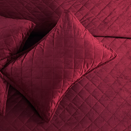 Serenta Velvet Quilts 5 Piece Ultra Soft Floor Touching Bedspread Set