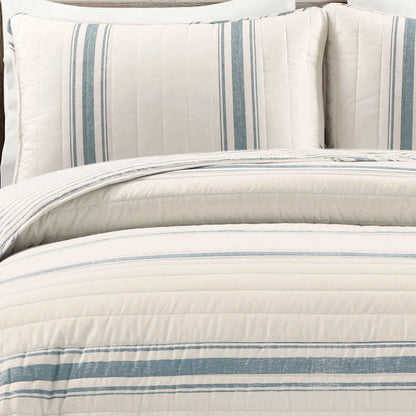 Lush Decor Farmhouse Stripe 3 Piece Quilt Set