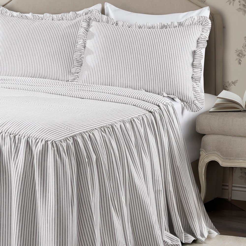 The Gray Barn Lazy Acres Ticking Stripe Bedspread Set