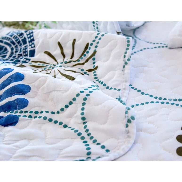 Rachel Oversized Geometric Floral Quilt Set