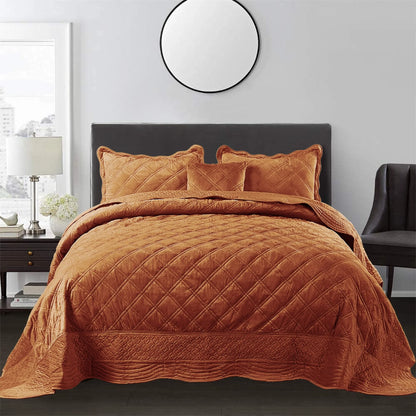 Serenta Supersoft Microplush Quilted 4 Pieces Bedspread Coverlet Set
