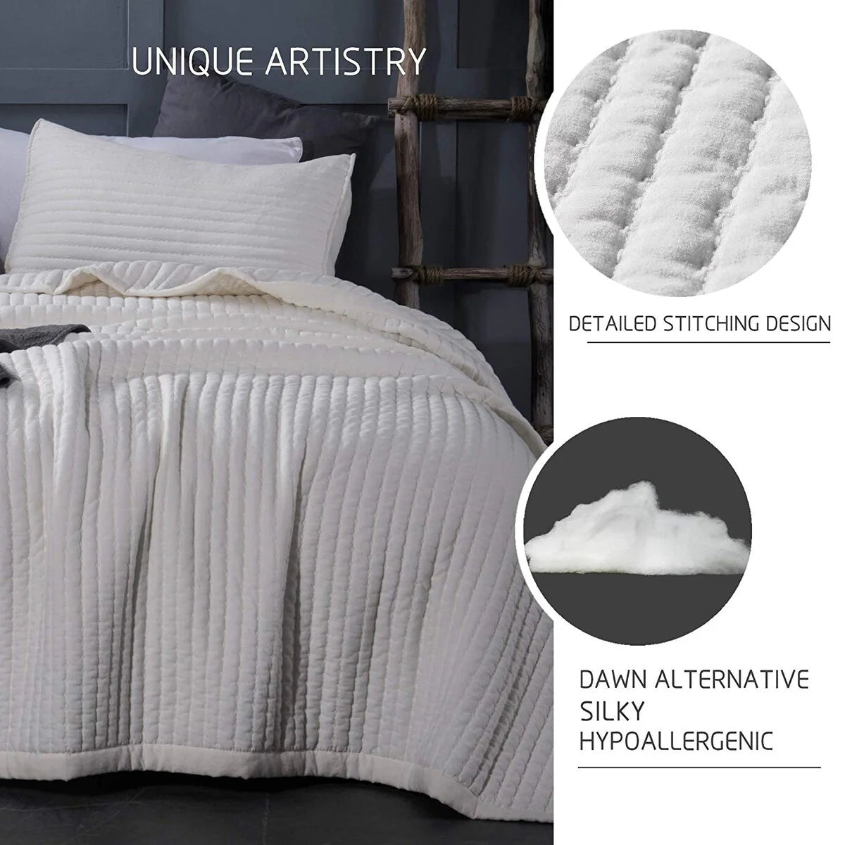 KASENTEX Quilt Set Soft Bedspread - Light Weight, Stone Washed, Down Alternative Fill, Machine Washable