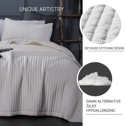 KASENTEX Quilt Set Soft Bedspread - Light Weight, Stone Washed, Down Alternative Fill, Machine Washable