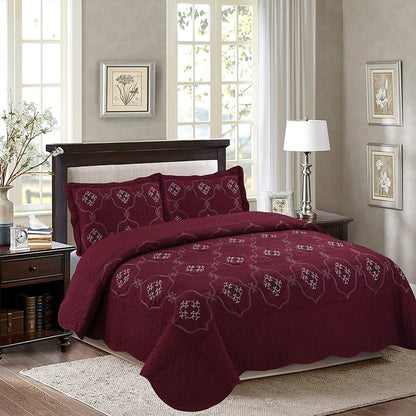 Porch & Den Heceta Embroidered 3-piece Bed Coverlet Set