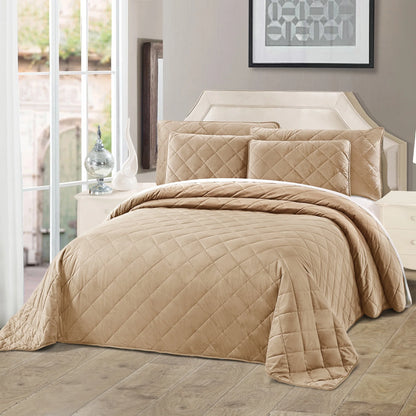 Serenta Velvet Quilts 5 Piece Ultra Soft Floor Touching Bedspread Set
