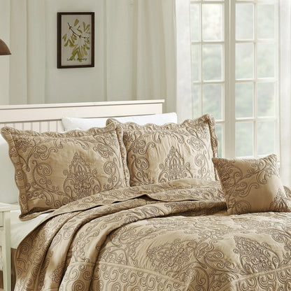 Serenta Damask Oversized 4-piece Bedspread Set