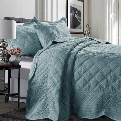 Serenta Supersoft Microplush Quilted 4 Pieces Bedspread Coverlet Set