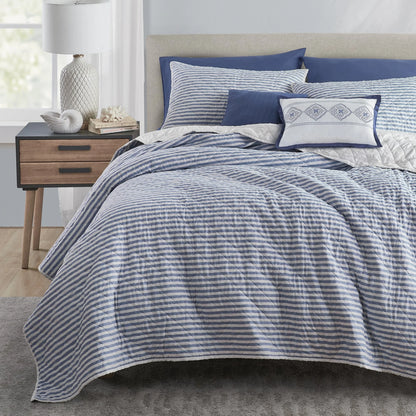 Wonderful 5 Piece Striped Coverlet Set