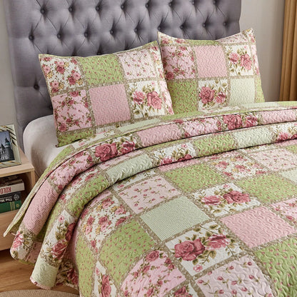 Boho Stripe Quilt Reversible 3 Piece Bohemian Design Bedding Set