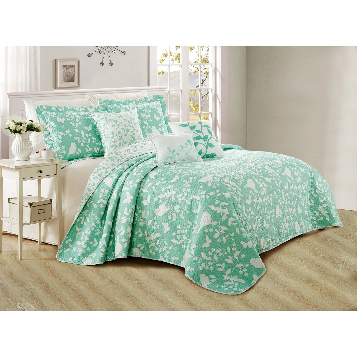 Serenta Birdsong 6-piece Quilted Bedspread Coverlet Set
