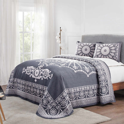 Superior Cotton Blend Oversized Classic Medallion Bedspread Set