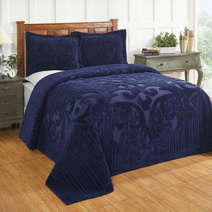 Better Trends Chenille Bedspread Set with Sham Medallion Design 100% Cotton Soft Machine Washable Tufted Ashton Collection
