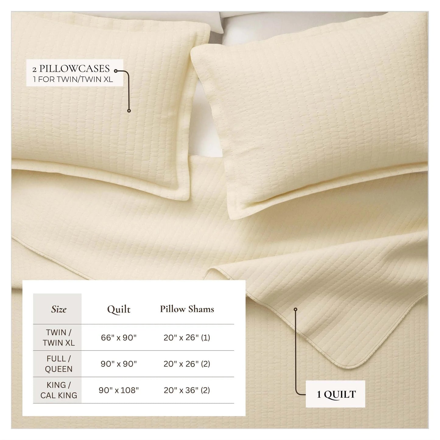 Linery & Co. Detailed Channel Stitch Microfiber Quilt Set With Shams.