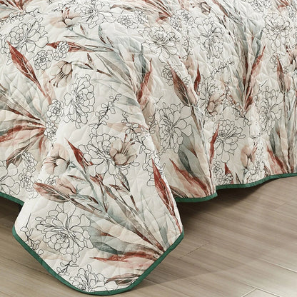 MarCielo 3 Piece Printed Quilt Set Lightweight Bedspread Set Sara