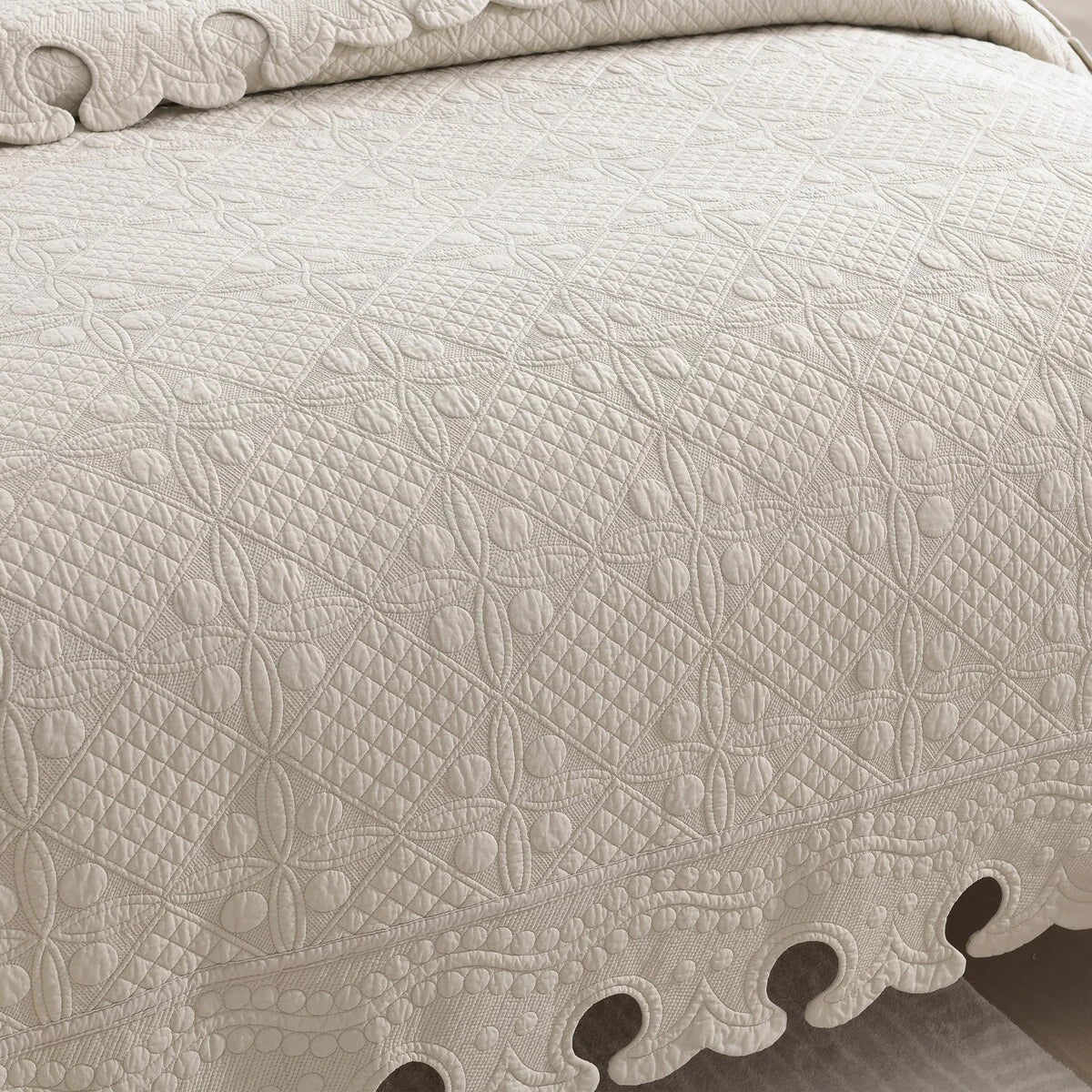 MarCielo 3PCS 100% Cotton Oversized Bedspread Set Coverlet Quilt Set TW