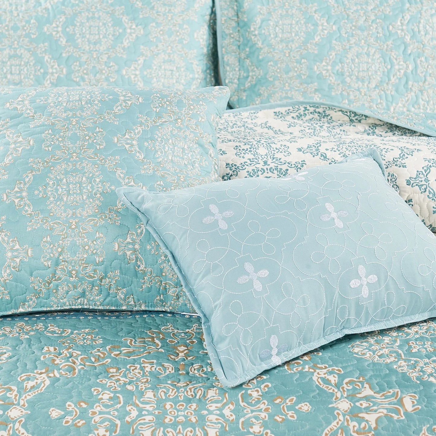 Serenta Mystic Printed Reversible 7-piece Bedspread Coverlet Set
