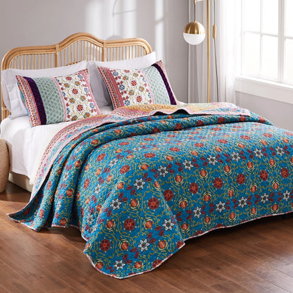 Greenland Home Fashions Thalia Velvet-Embellished Cotton Quilt Set