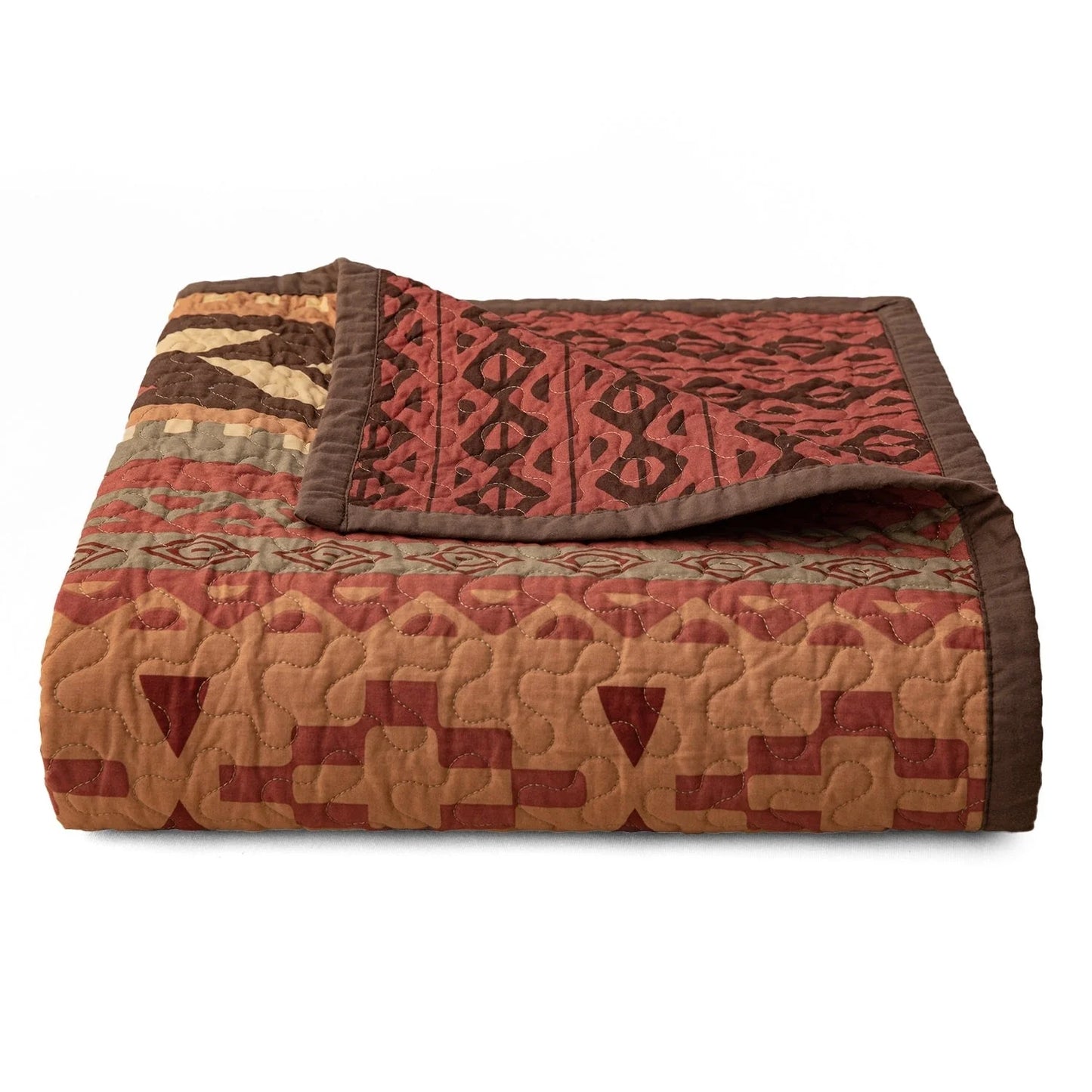 Paseo Road Broken Arrow Western Bedding Tribal Aztec 3 Piece Reversible Quilt Set