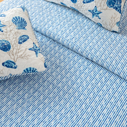Linery & Co. Coastal Microfiber Quilt Set With Shams.
