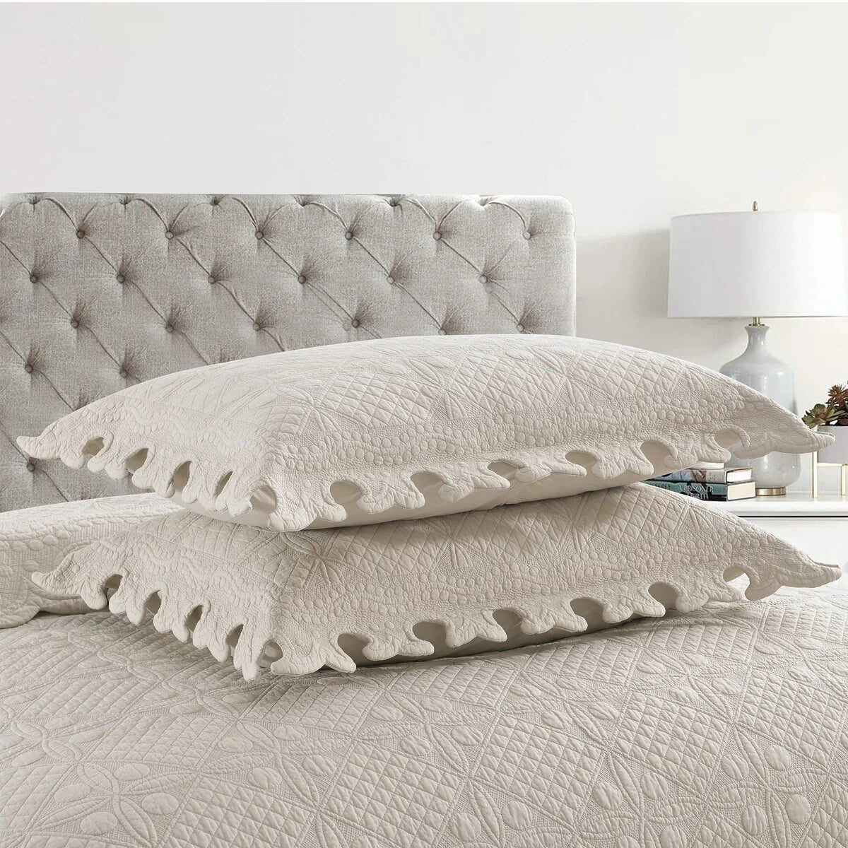 MarCielo 3PCS 100% Cotton Oversized Bedspread Set Coverlet Quilt Set TW