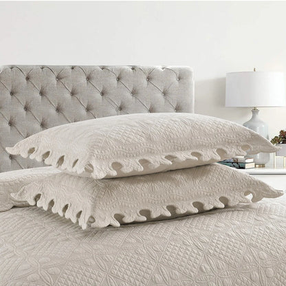 MarCielo 3PCS 100% Cotton Oversized Bedspread Set Coverlet Quilt Set TW