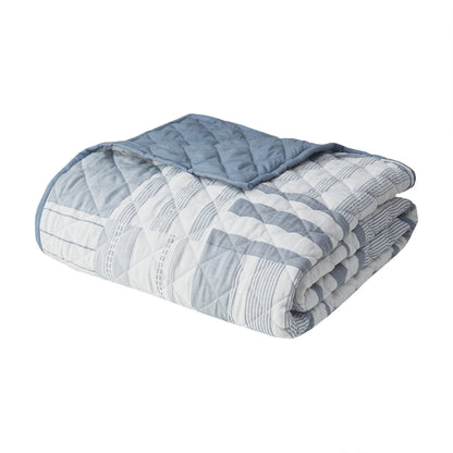 Madison Park Arden 3 Piece Jacquard Patchwork Quilt Set