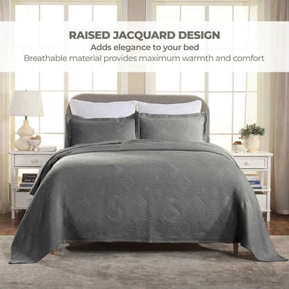 Superior Geometric Fret Cotton Decorative Bedspread Set