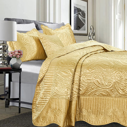 Serenta Quilted Satin 4-piece Bedspread Set