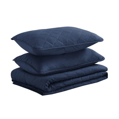 Modern Ultra Soft Microfiber Traditional Diamond Quilting Coverlet Quilt Set