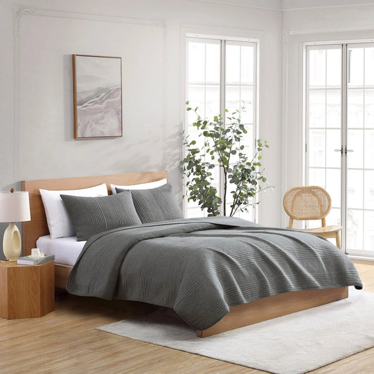 Brielle Home Atlas Jersey Channel Stitch Quilt Set
