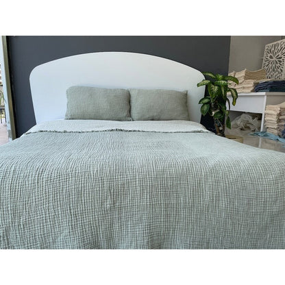 Muslin Blanket 4 Layers, Soft Bedspread, Turkish Cotton Muslin Bed Cover, Reversible Coverlet
