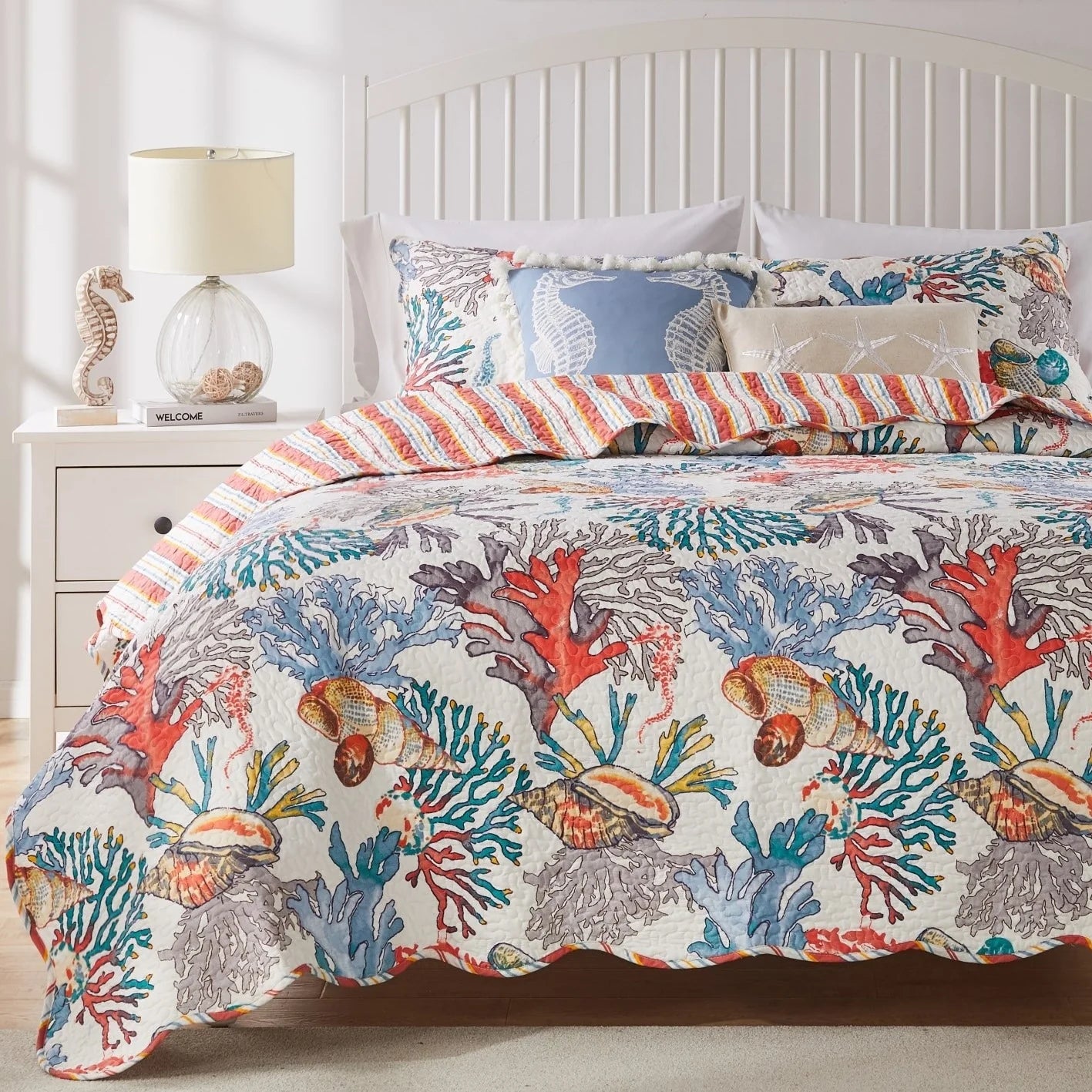 Greenland Home Fashions Atlantis Jade Reversible Quilt Set