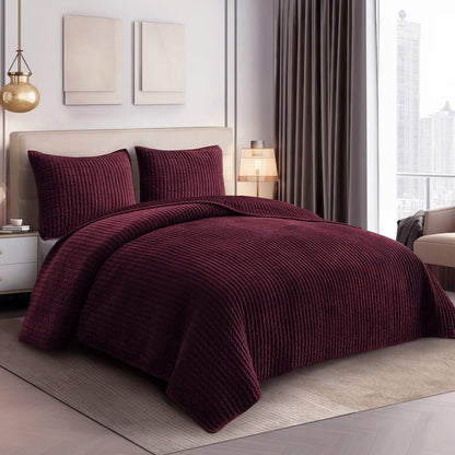 Wonderful Velvet 3 Piece Quilt Set