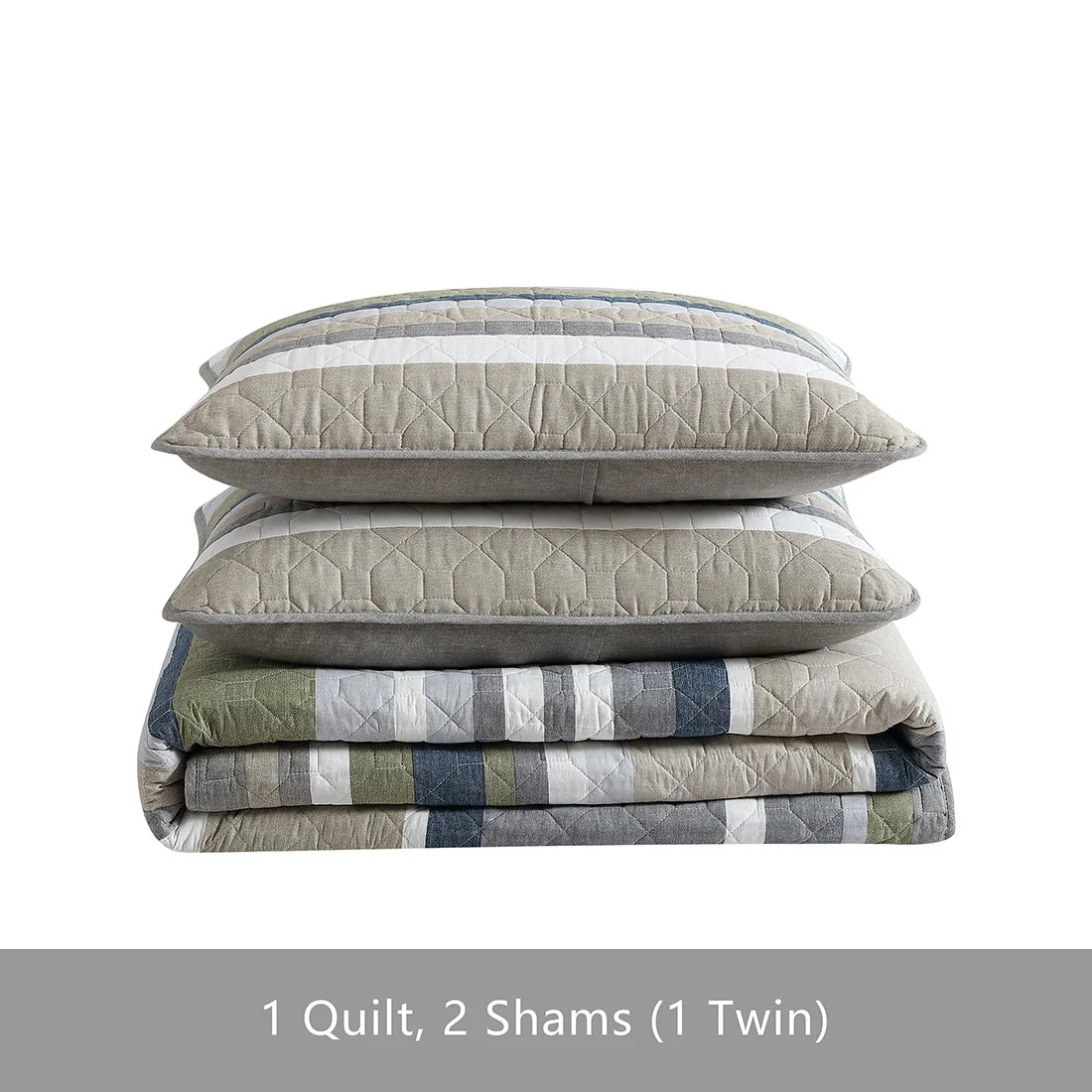 Eddie Bauer Salmon Ladder Beige Cotton Quilt Set