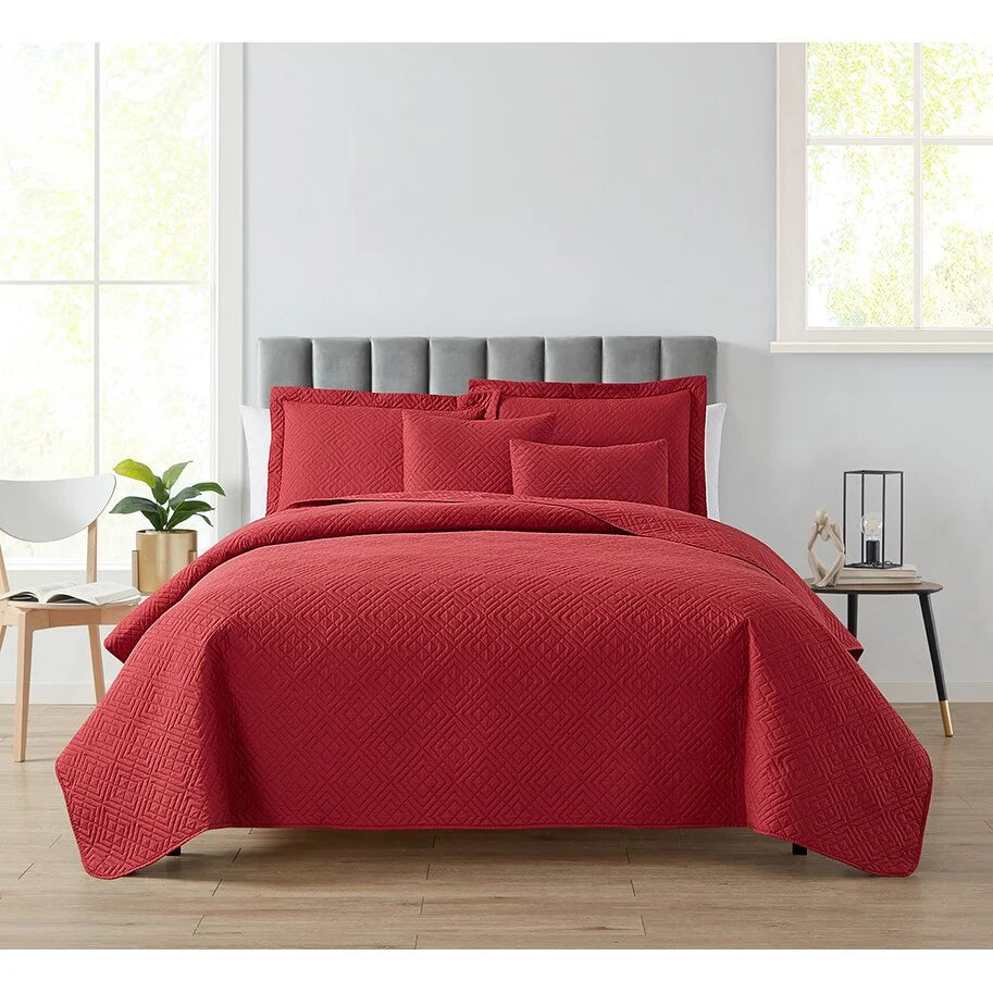Clara Clark Bedspread Quilt Set - Embossed Pinsonic Lightweight Coverlet Set