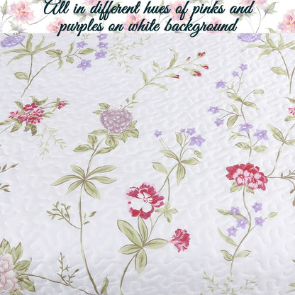 Cozy Line Lucie Floral 3-piece Quilt Bedding Set