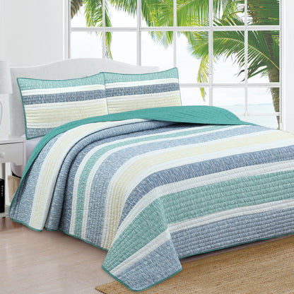 Estate Collection Delray Striped Quilt Set