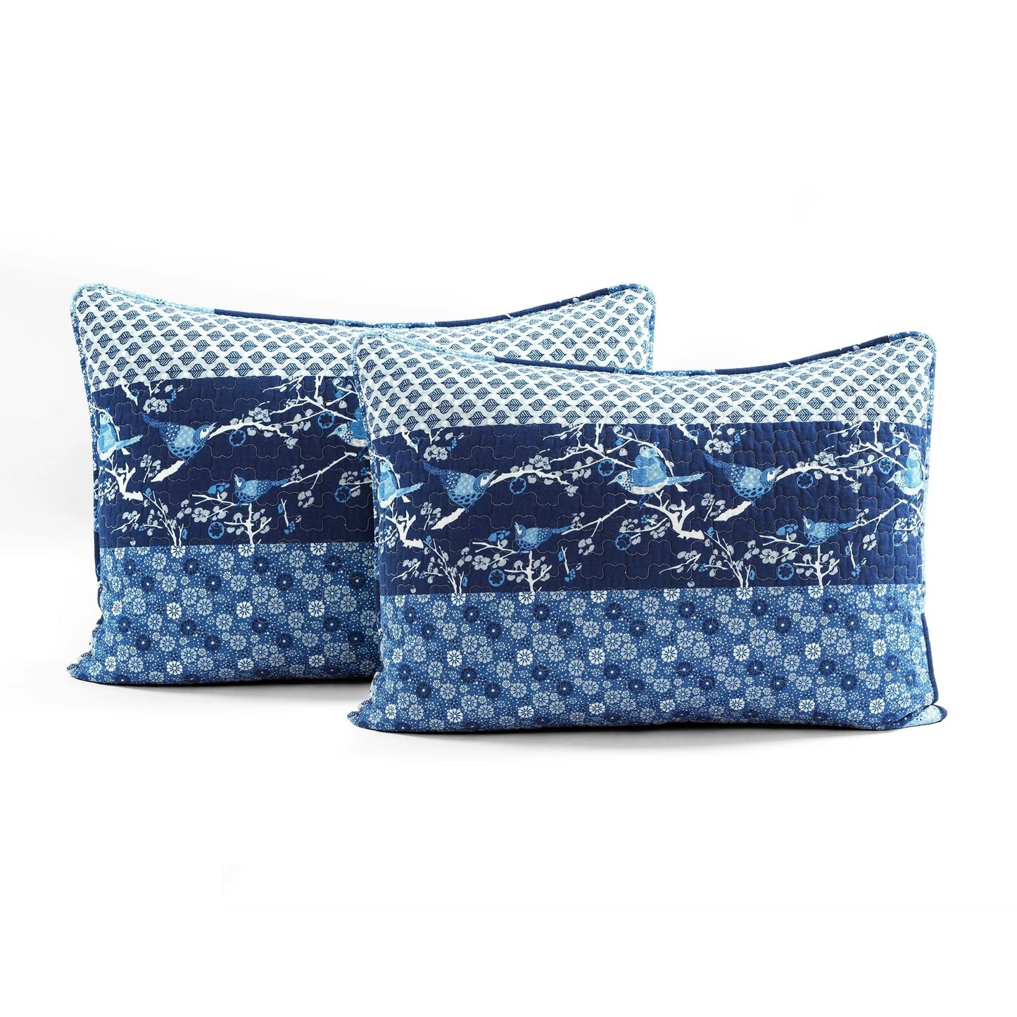 The Curated Nomad La Boheme Floral Cottage 3-piece Striped Quilt Set