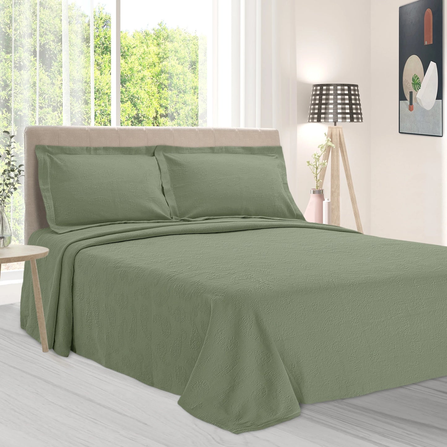 Superior Paisley Cotton Decorative Bedspread Set