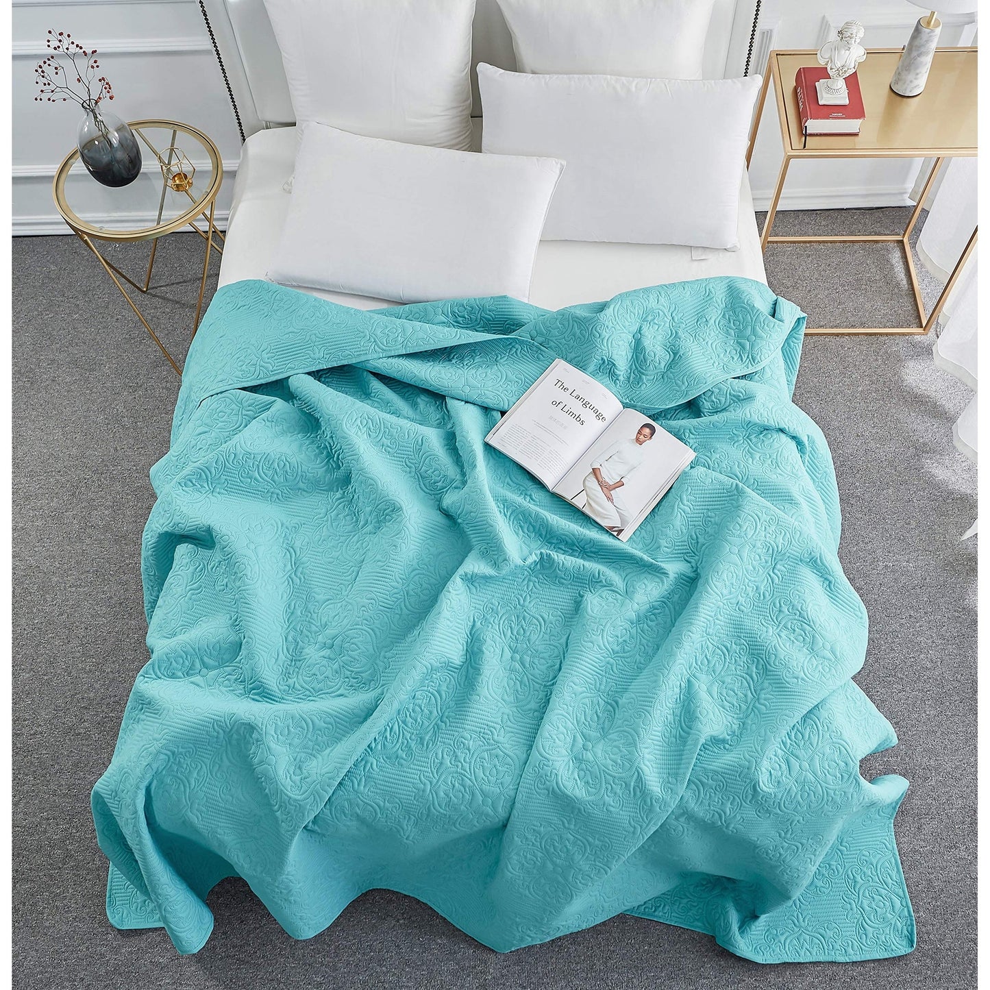 Sophia & William Bed Quilt Bedspread Coverlet - Reversible, Lightweight