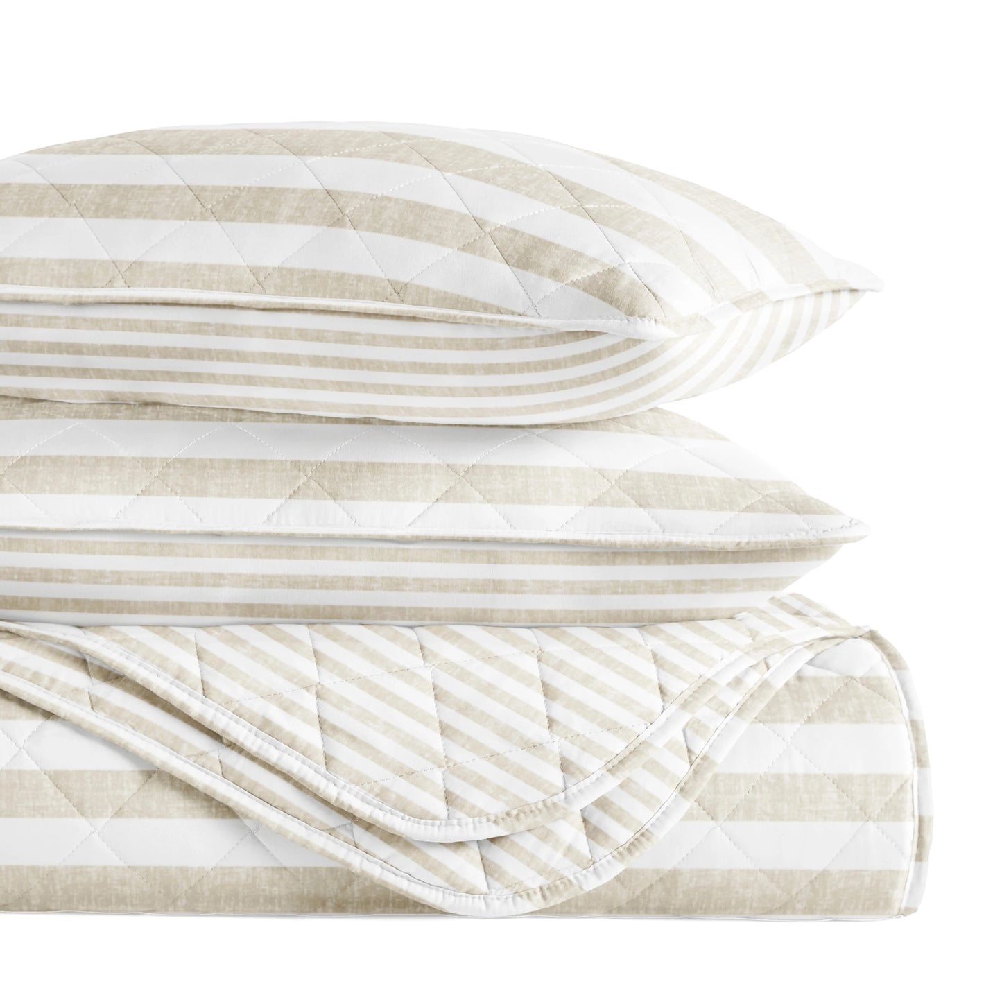 Becky Cameron All Season 3 Piece Striped Reversible Quilt Set