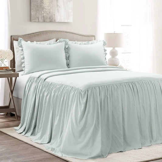 Lush Decor Ruffle Skirt Bedspread Sea Salt 3 Piece Set