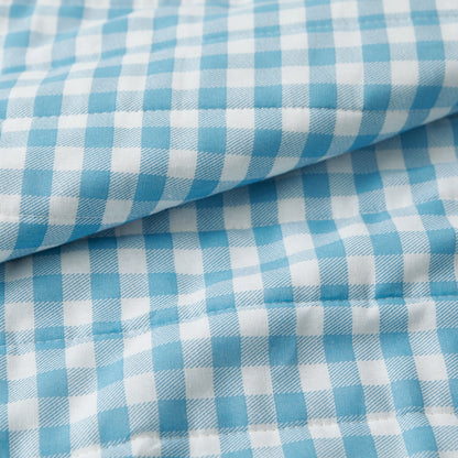 Scout Check Out Cotton Reversible Blue Quilt Set