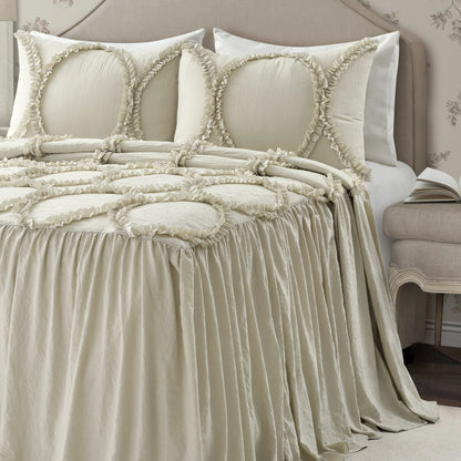 The Gray Barn Peony Grove Ruffled Embroidery 3-piece Bedspread Set