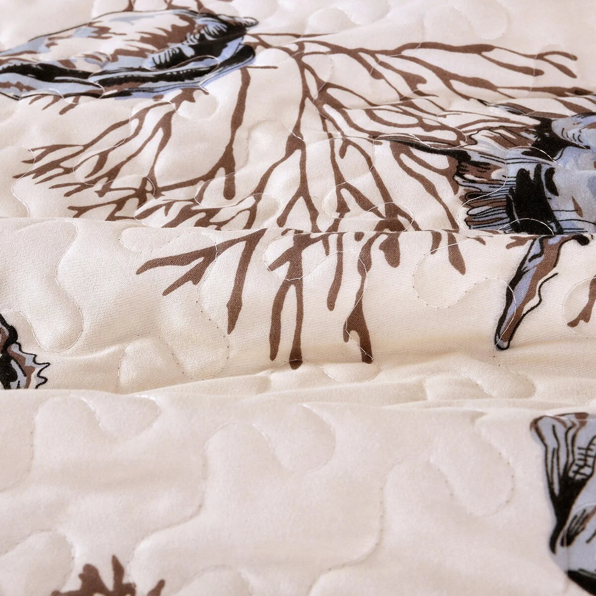 3 Piece Retro Printed Reversible Quilt Set