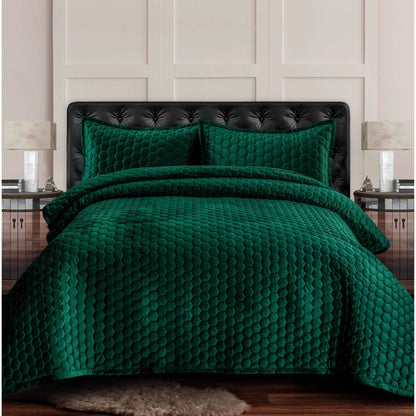Capri Medallion Velvet Oversized Solid Quilt Set